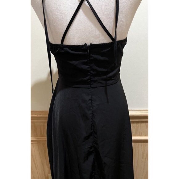 NWT ~ Spaghetti Strap Long Black Dress ~ Size Med - Picture 6 of 8